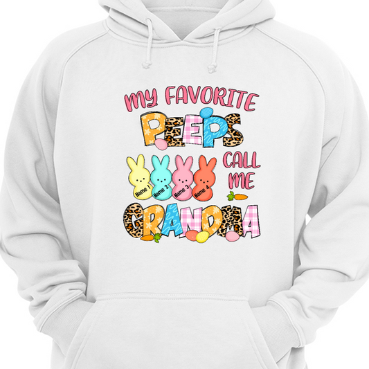 Personalized Mom Grandma Easter Peeps Hoodie Sweatshirt