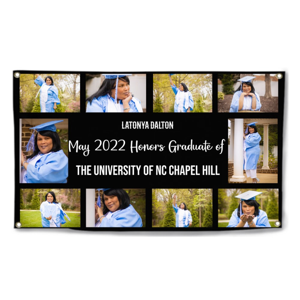 8 COLOR & YOUR PHOTOS, TEXT  custom banner For Graduation & Brithday