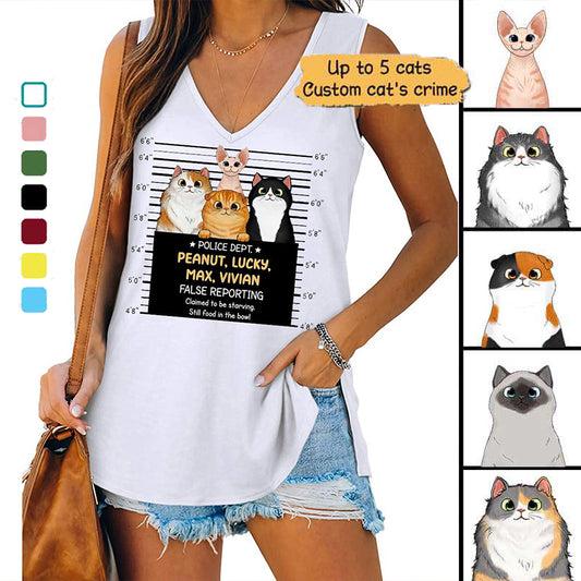 Fluffy Cat Crimes Personalized Tank Top