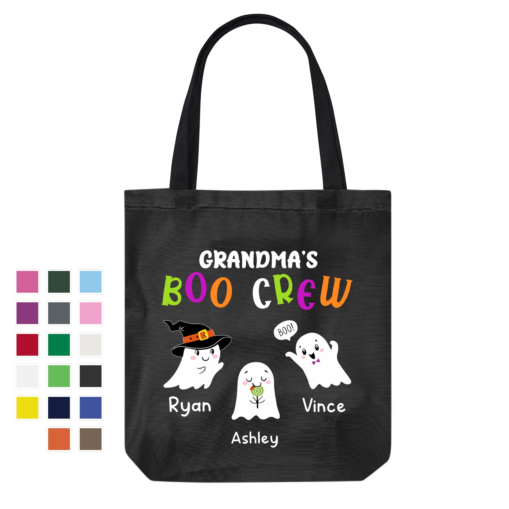 Halloween Grandma‘s Boo Crew Cute Ghost Personalized Canvas Bag