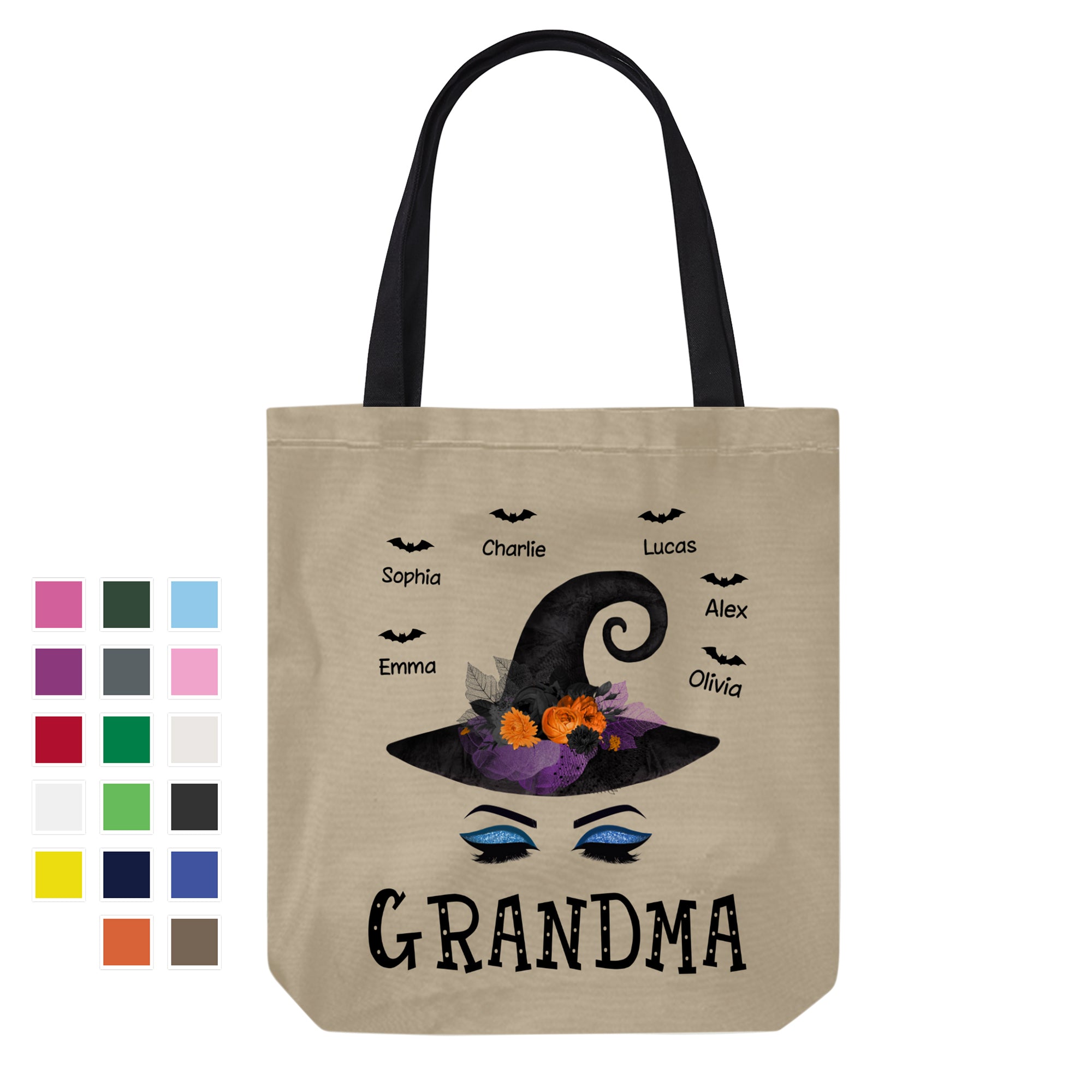 おばあちゃんウィチーフェイスハロウィンパーソナライズキャンバスバッグ