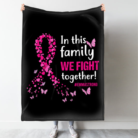 Breast Cancer We Fight Together Personalized Fleece Blanket