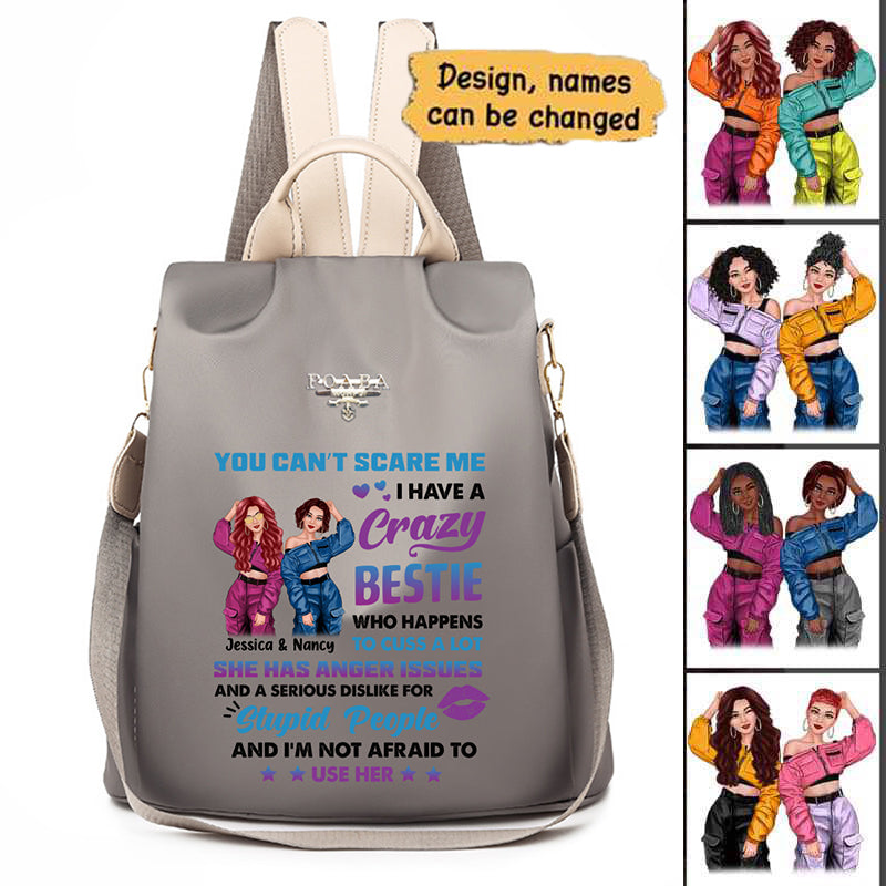 Crazy Cool Besties Personalized Backpack