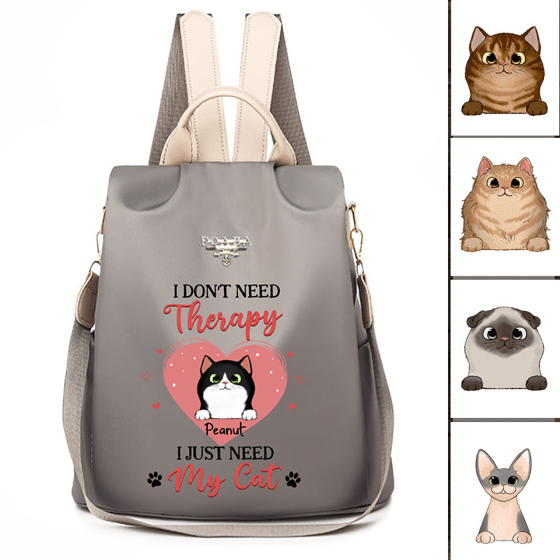 I Don‘t Need Therapy Just Need Fluffy Cats Personalized Backpack