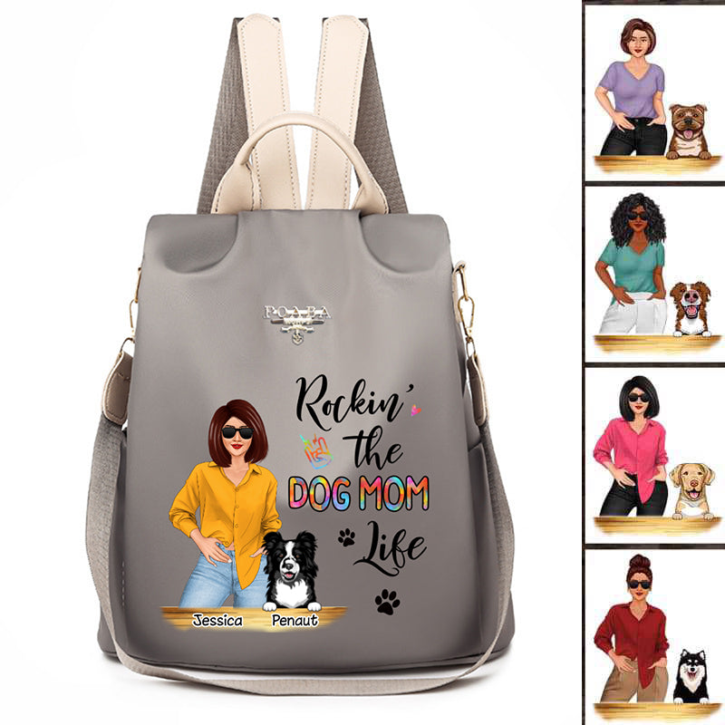 Dog Mom Life Watercolor Personalized Backpack