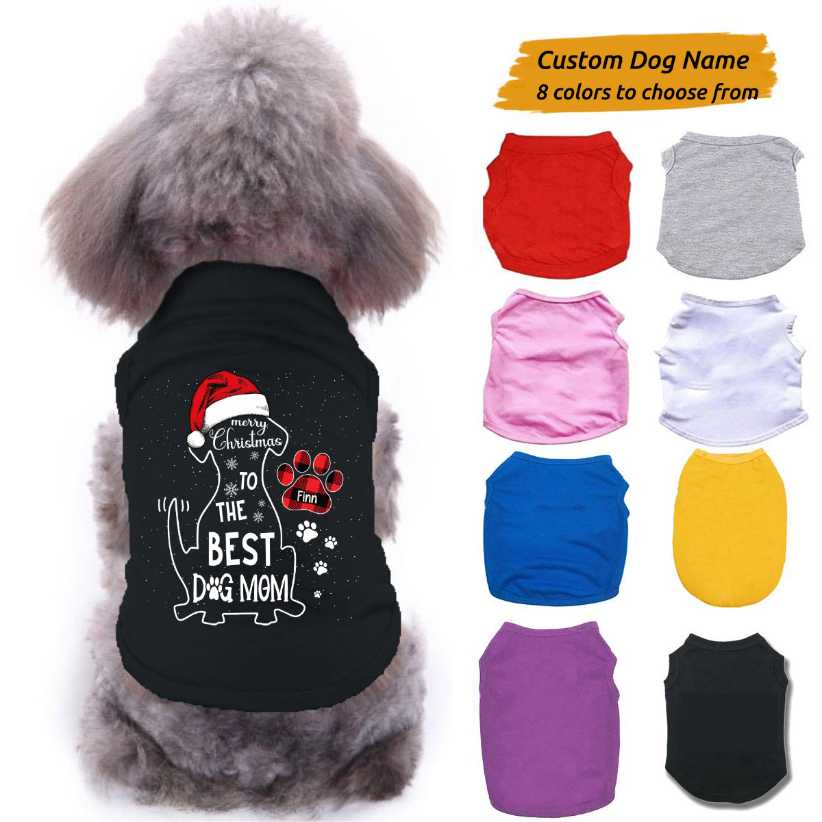 Merry Christmas To The Best Dog Mom Personalized Dog Clothes