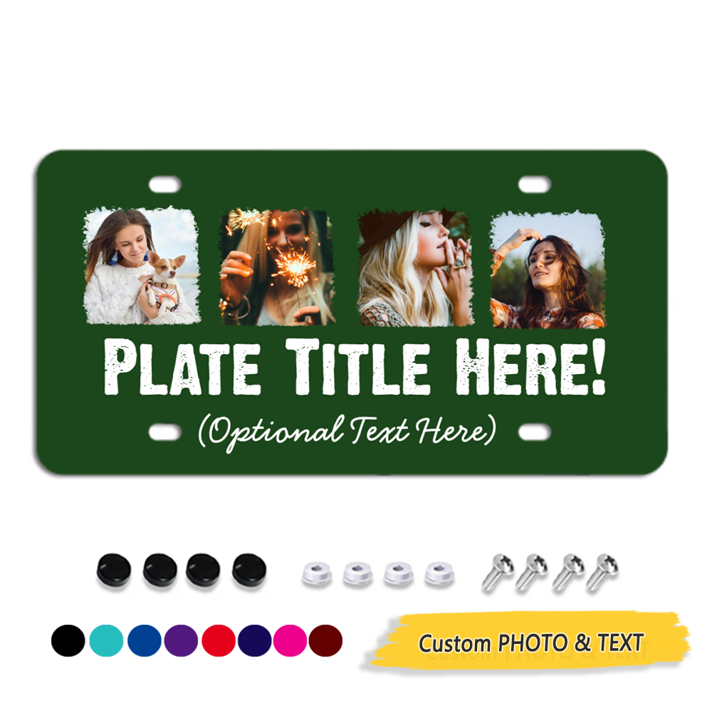 Four of Your Photos and TEXT to Make Your Own Art License Plate