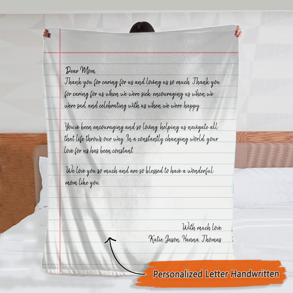 Personalized Love Letter Handwritten Blanket