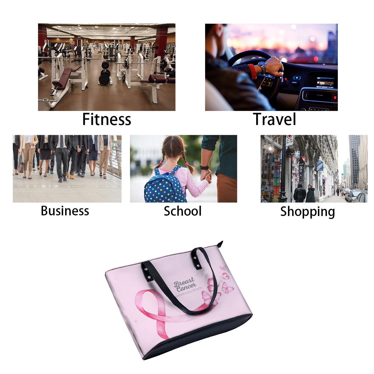 Breast Cancer Awareness Shoulder Bag No.ZMFD8Q