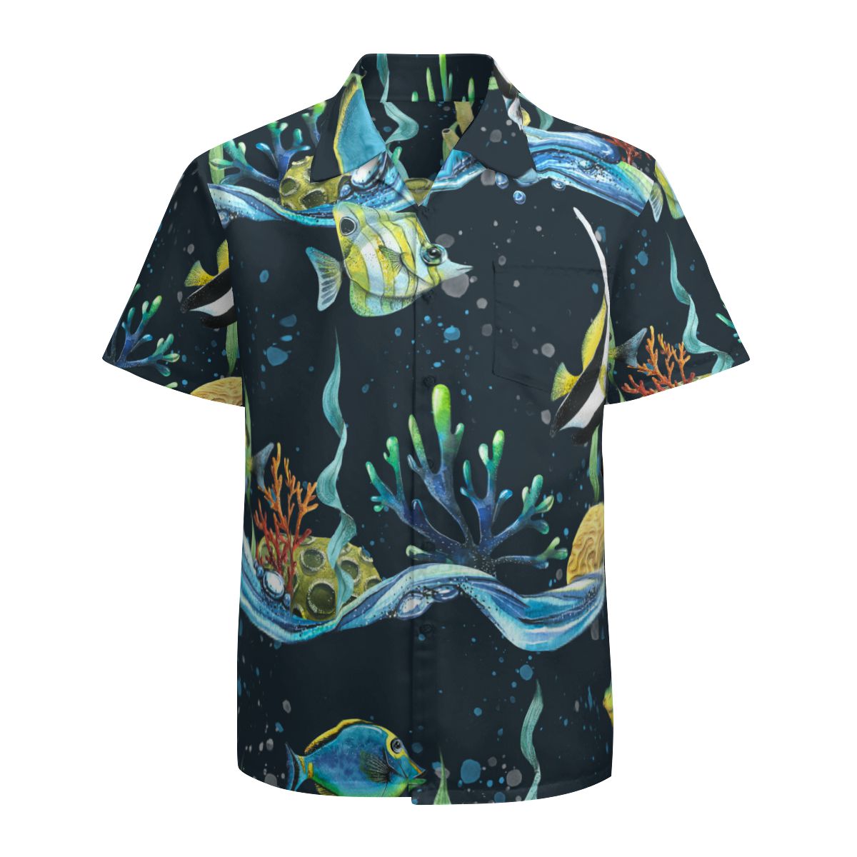 Fish With Seawaves Hawaiian Shirts No.26LJJW