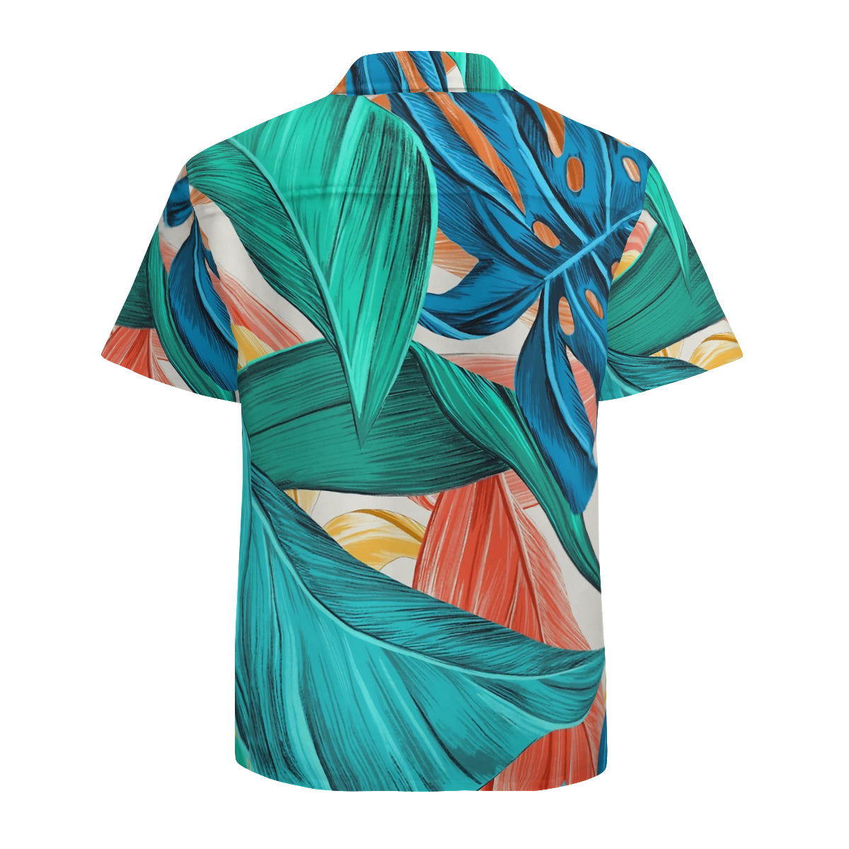 Colorful Tropical Monstera Leaves Graphic Hawaiian Shirts No.28O437
