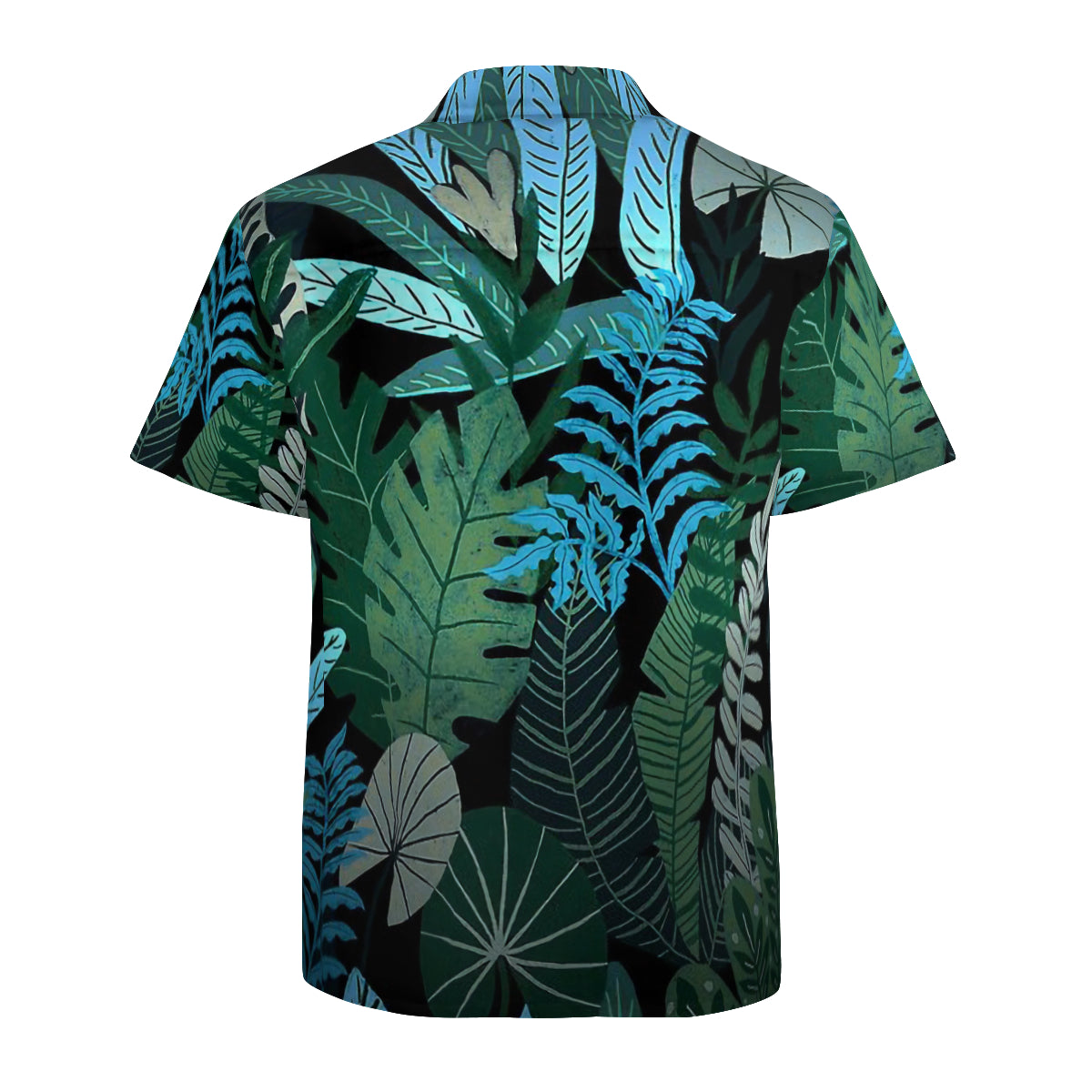 Blue Tropical Jungle At Night Graphic Hawaiian Shirts No.2DJT96