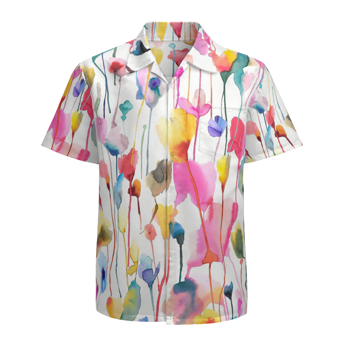 Watercolor Colorful Spring Flowers Graphic Hawaiian Shirts No.2ONVTF