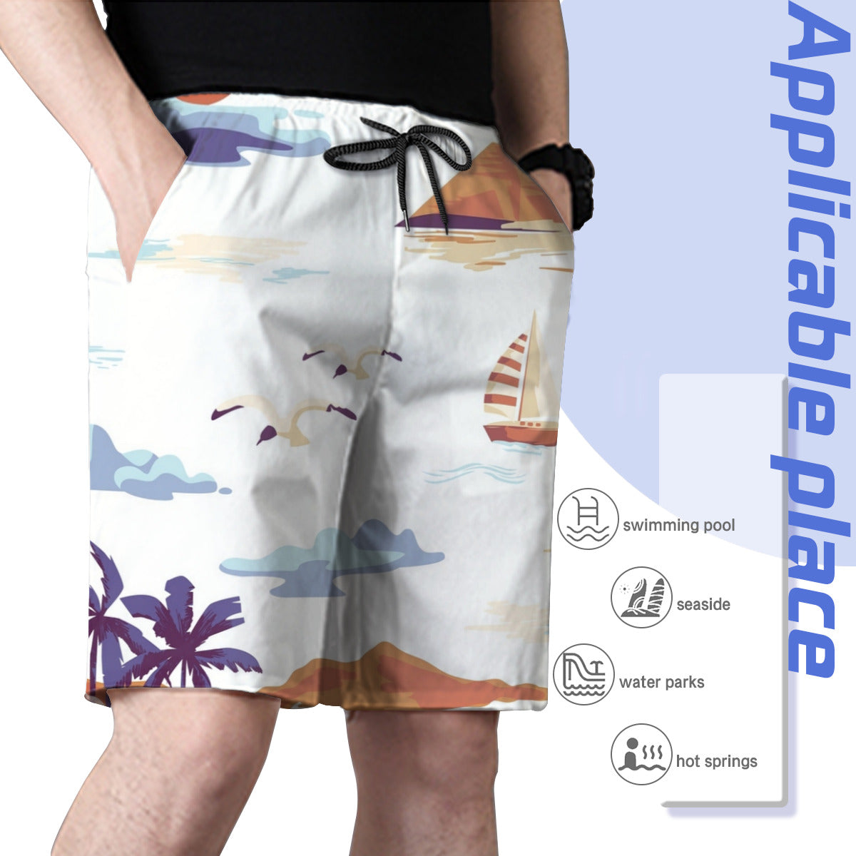 Hawaii Pattern 031 Men's Swim Trunks No.2T5JDP