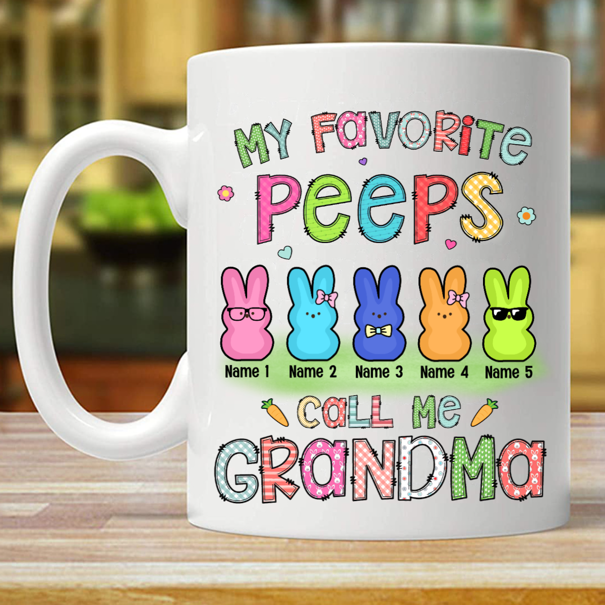 Personalized Mom Grandma Easter Mug (Double-sided Printing)