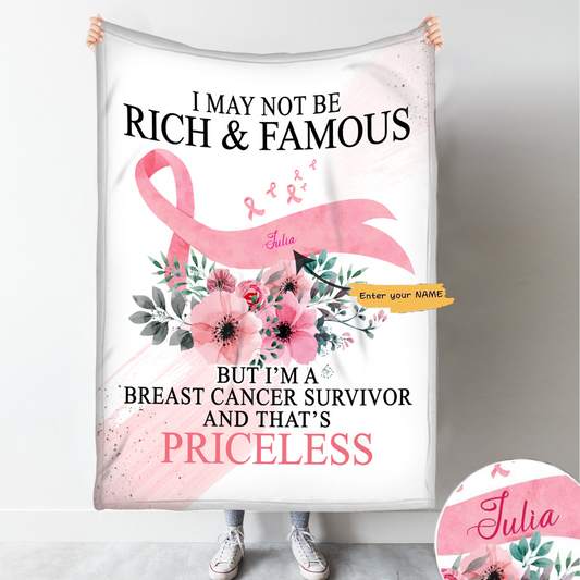 Breast Cancer I May Not Rich Personalized Fleece Blanket