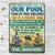 自己責任で泳ぐ これはプライベートプールです - 面白いプールサイン - パーソナライズされたカスタムクラシックメタルサイン