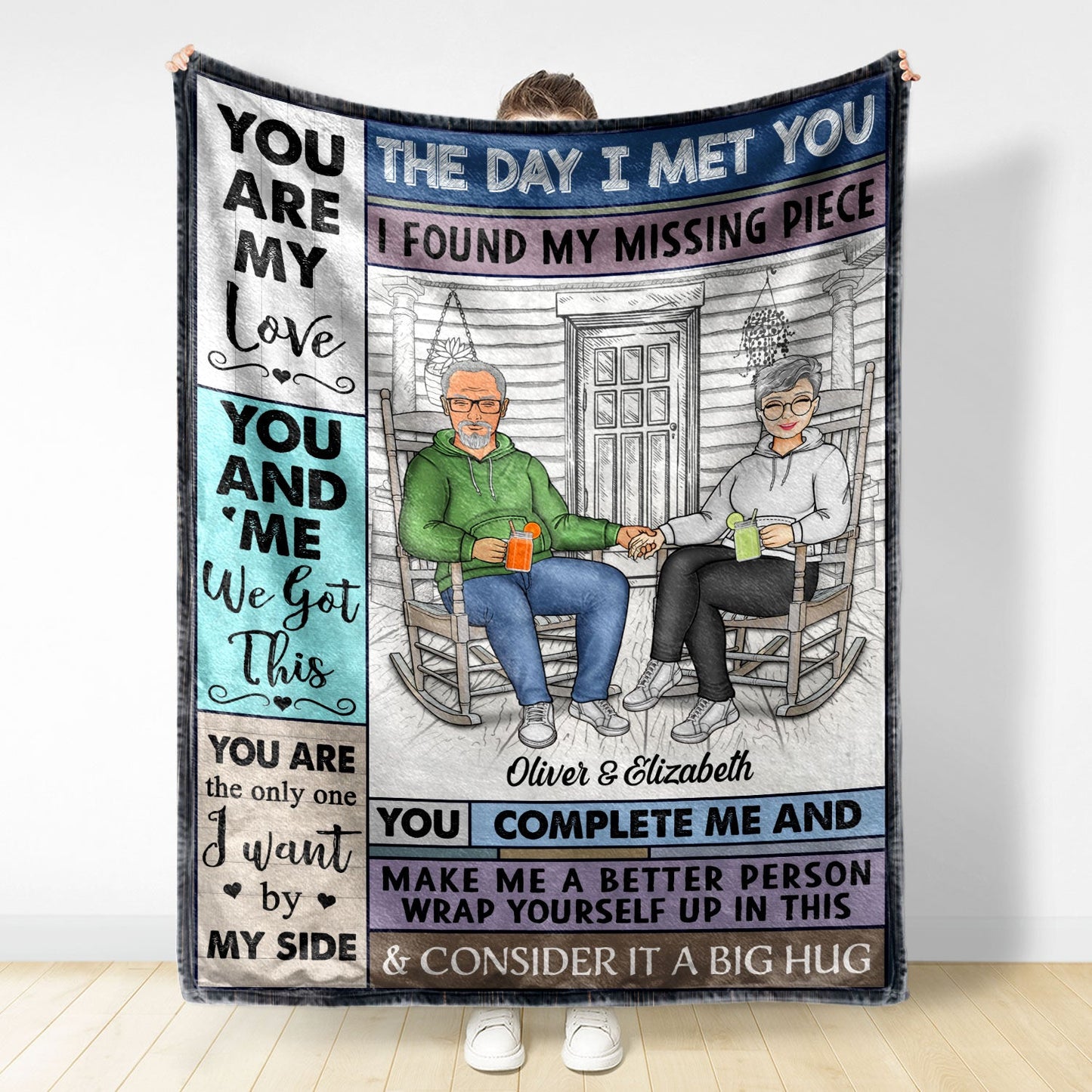 The Day I Met You - Anniversary, Birthday Gift For Spouse, Lover, Husband, Wife, Boyfriend, Girlfriend, Couple - Personalized Custom Blanket