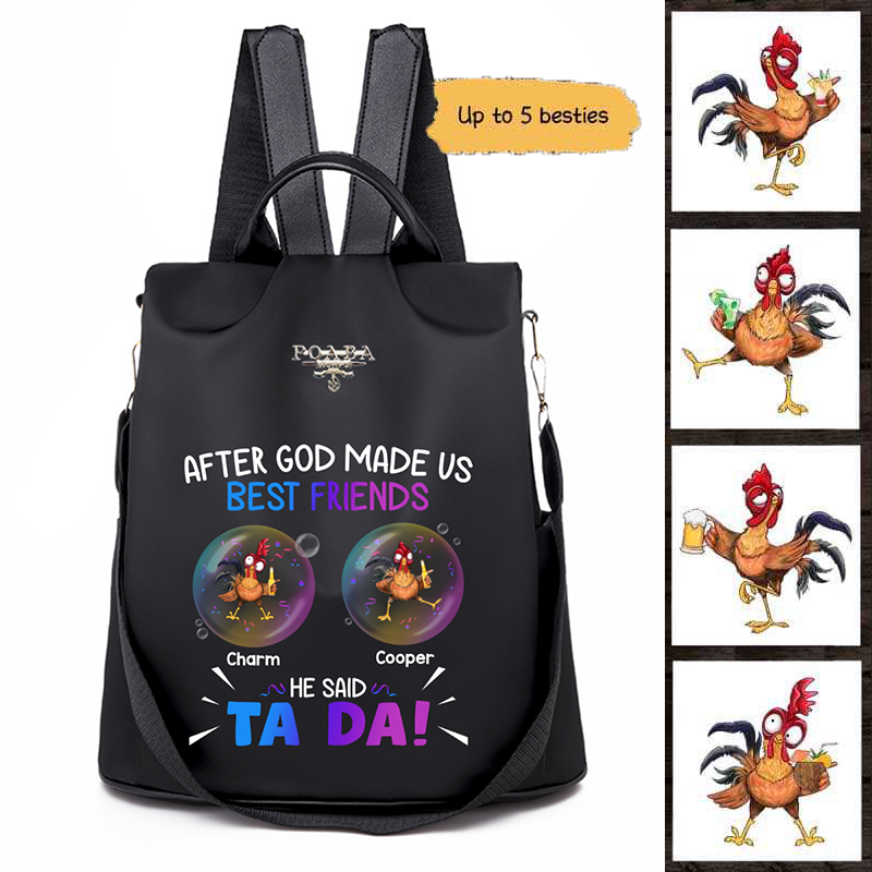 Chickens God Made Us Best Friends Personalized Backpack