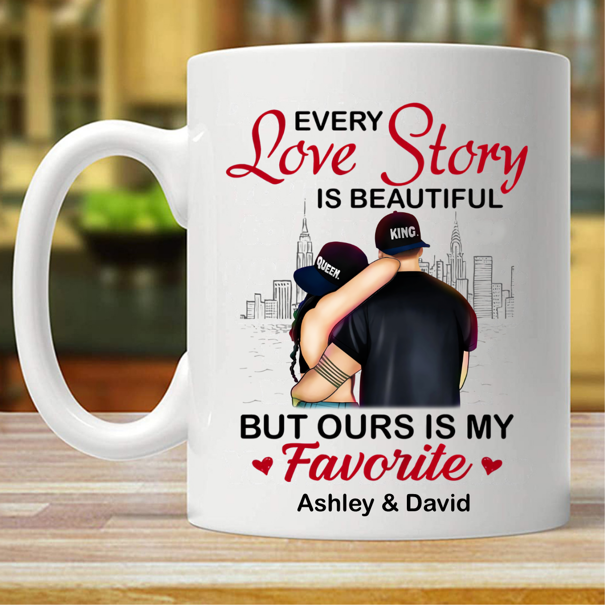 Personalized Couple Love Story Mug (Double-sided Printing)
