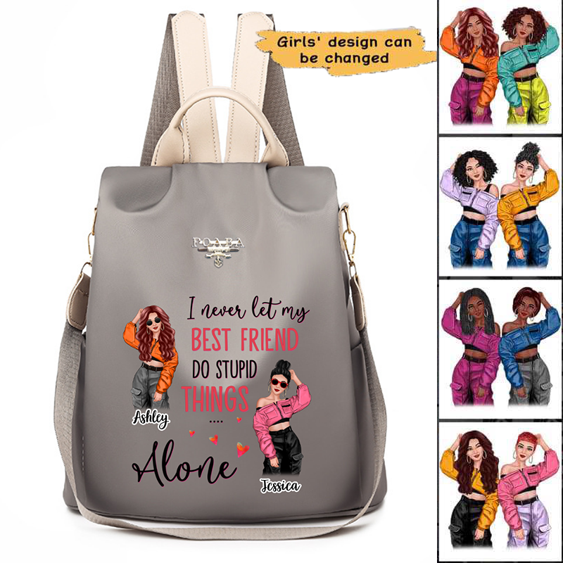 Cool Besties Never Alone Personalized Backpack