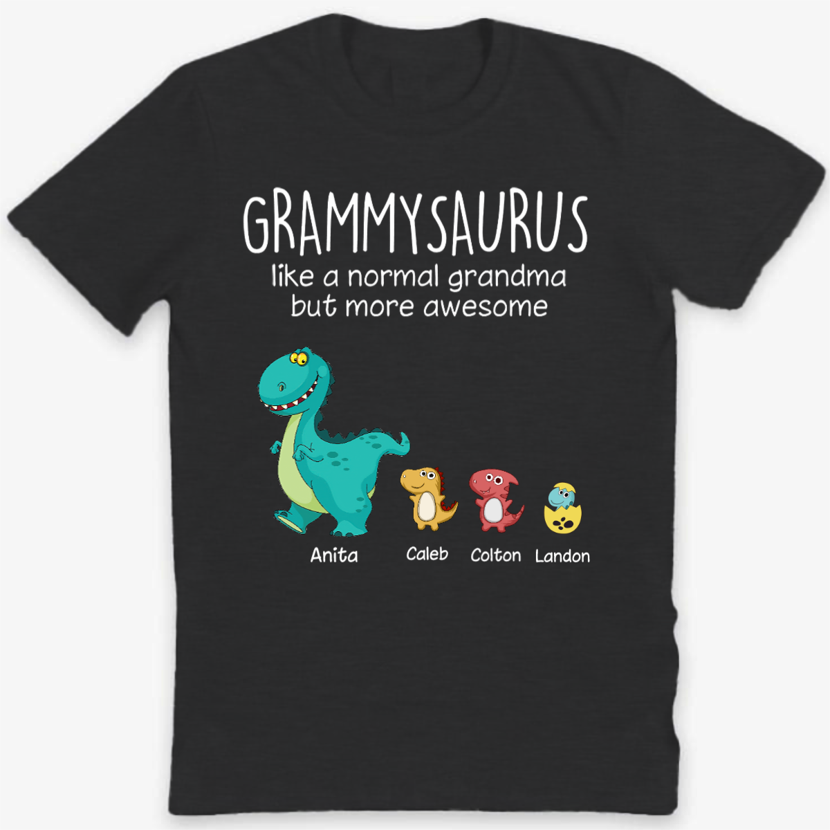 Grandma Grandpa Daddy Mama Saurus And Kids Personalized Classic Tee