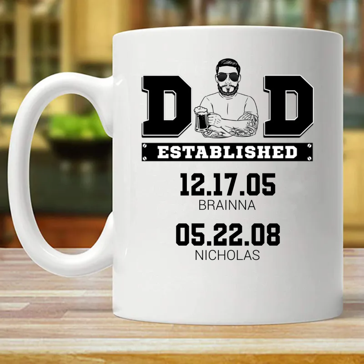 Dear Dad Grandpa 名入れマグカップ（両面印刷）