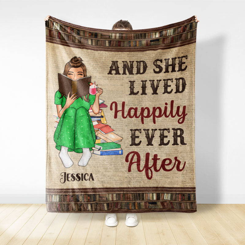 Just A Girl Who Loves Books Reading Vintage - Gift For Book Lovers - Personalized Custom Fleece Blanket