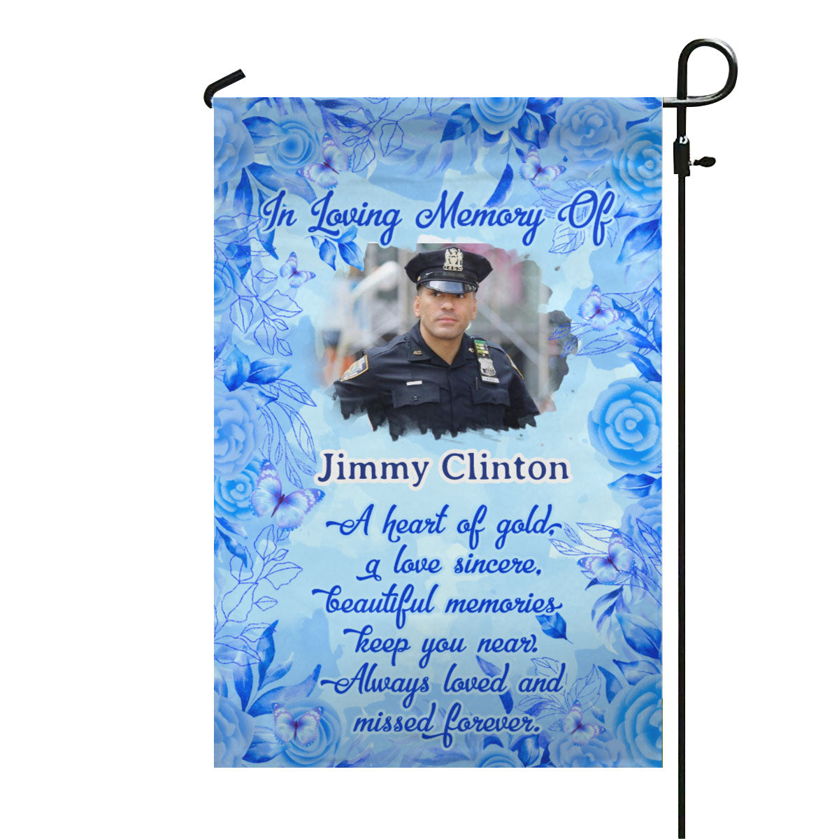 In Loving Memory Of Personalized Photo Memorial Garden & House Flag