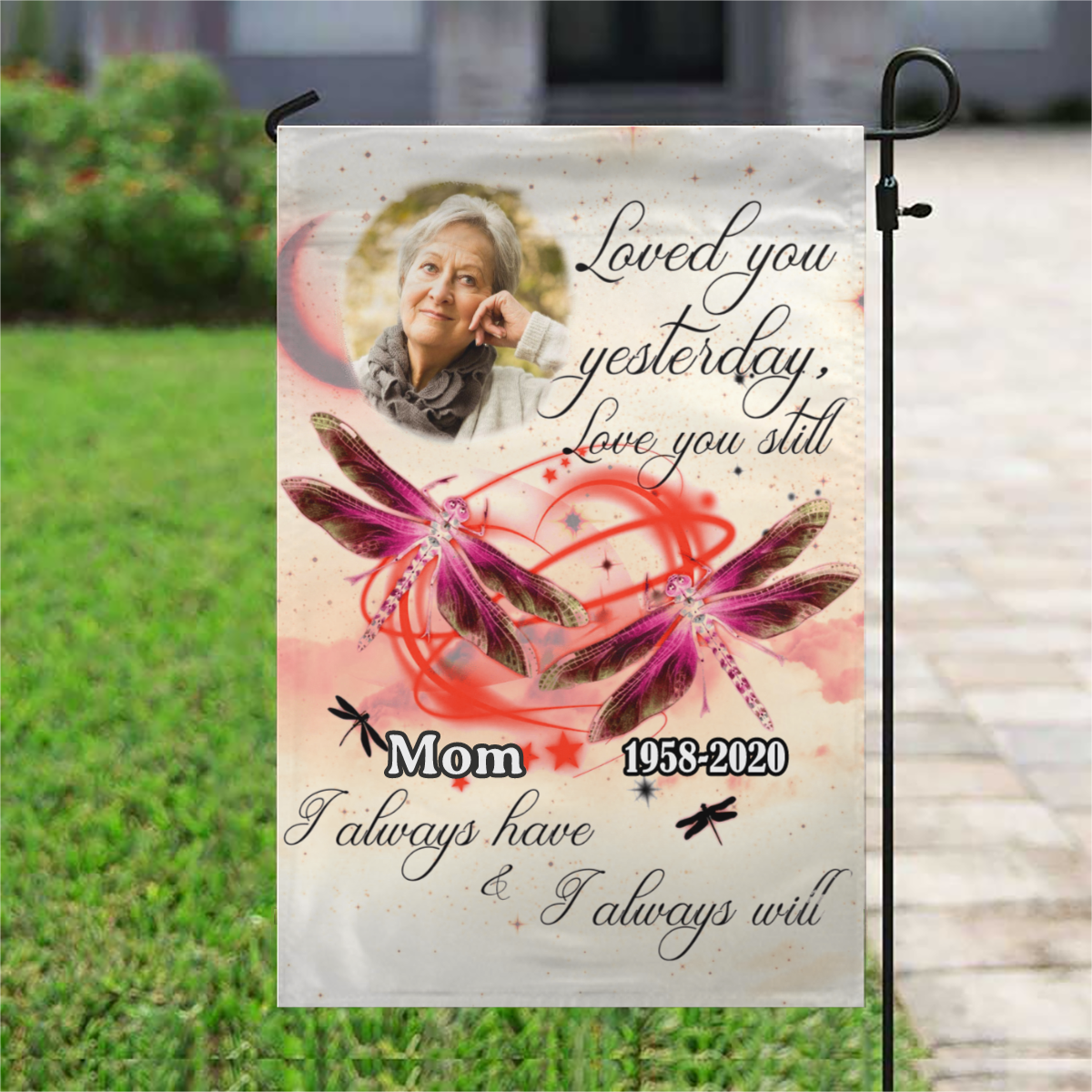 Love You Still Personalized Photo Memorial Garden & House Flag