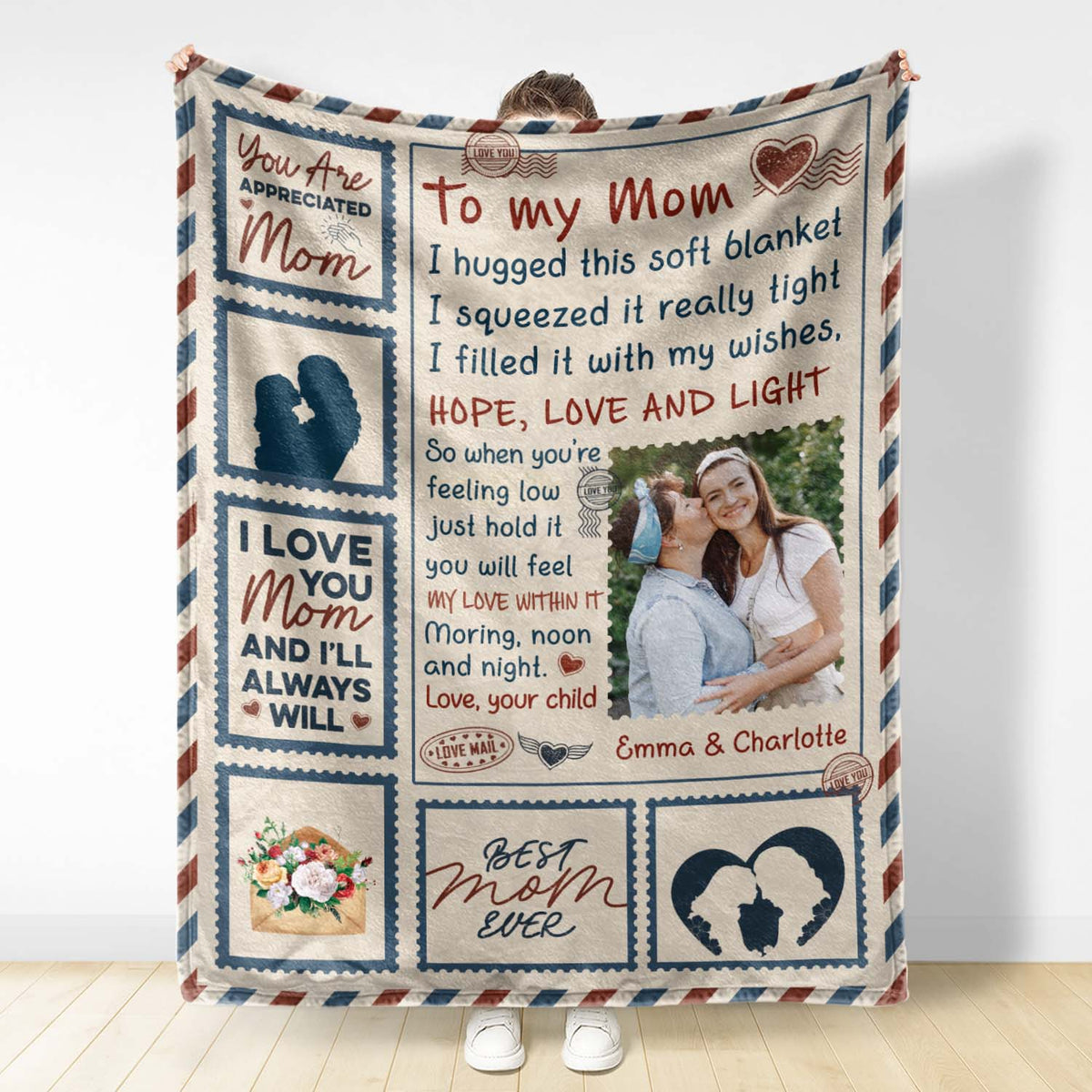 Personalized Mom Blanket From Son, Presents For Moms Birthday, Mom We This  Hugged Blanket