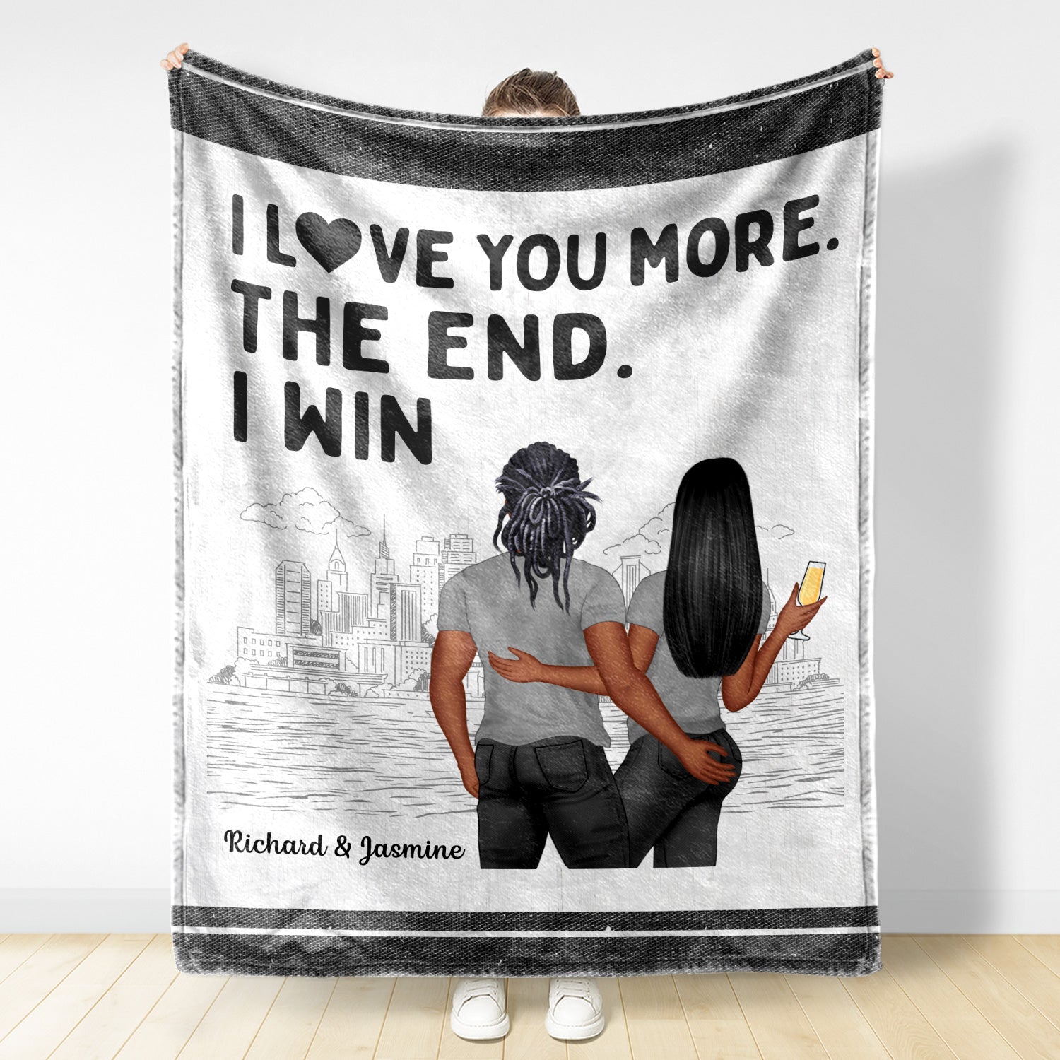 Couple I Love You More The End - Personalized Custom Fleece Blanket