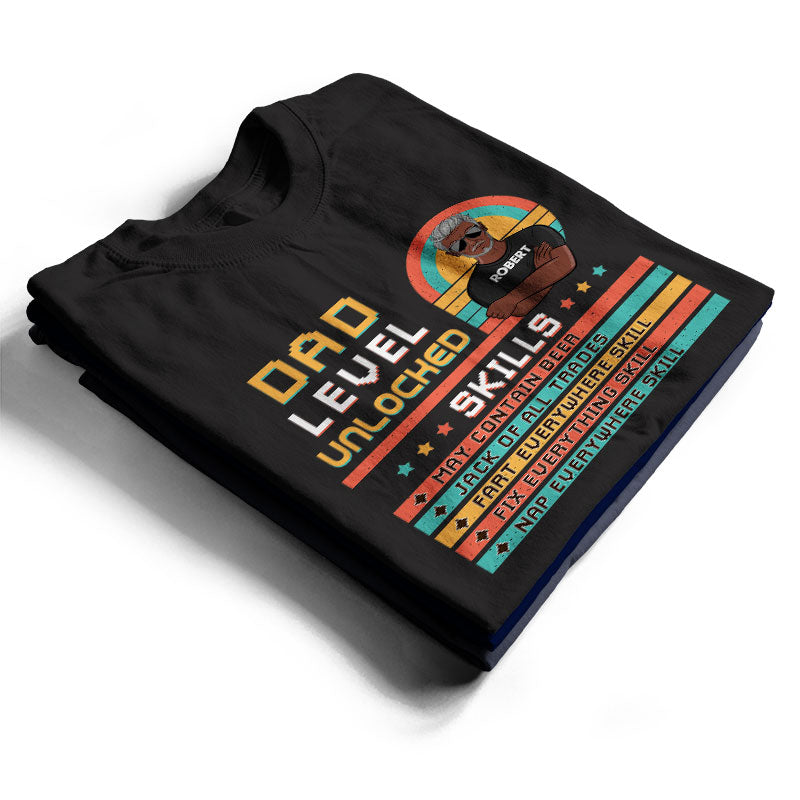 Dear Dad Grandpa Level Unlocked - Gift For Father And Grandfather - Personalized Custom T Shirt