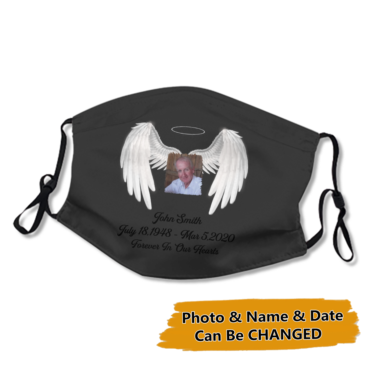 Personalized Photo and Name Memorial Cloth Face Mask No.9
