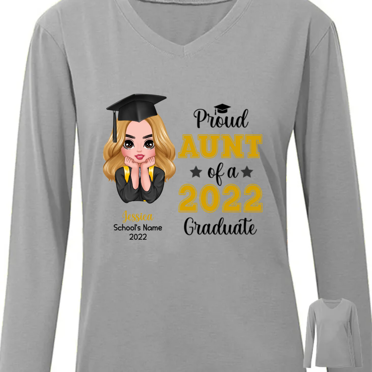 Graduation 2022 Mom Dad Grandpa Grandma Long Sleeve Shirt