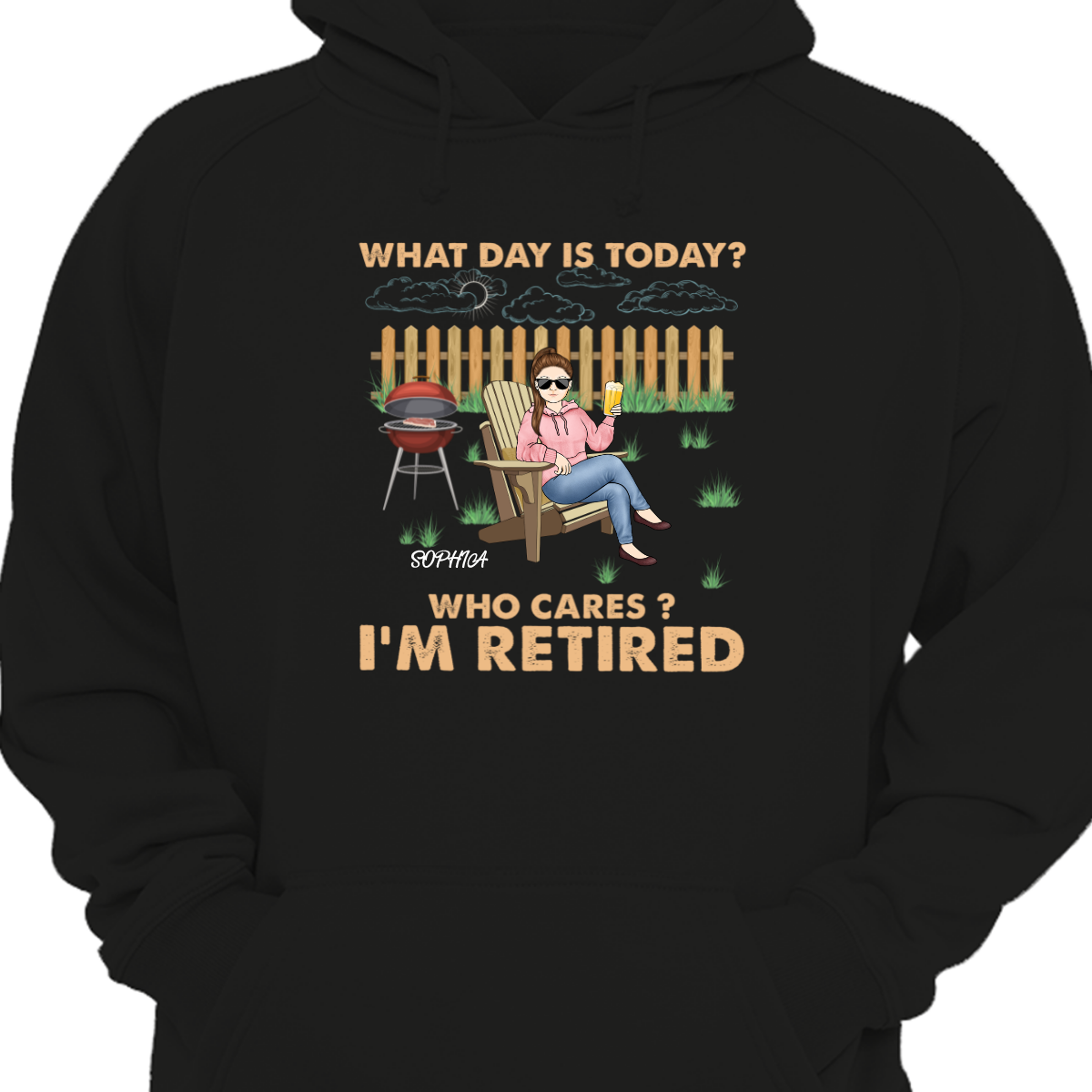 Retro What Day Is Today Who Cares - Retirement Gift - Personalized Hoodie Sweatshirt