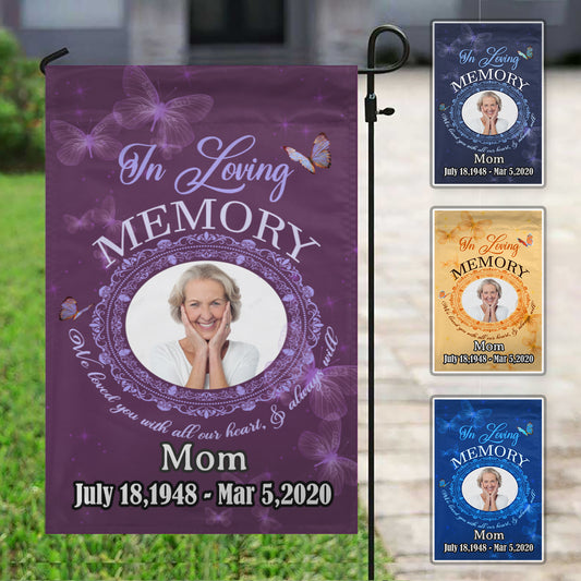 In Loving Memory Personalized Photo Memorial Garden & House Flag