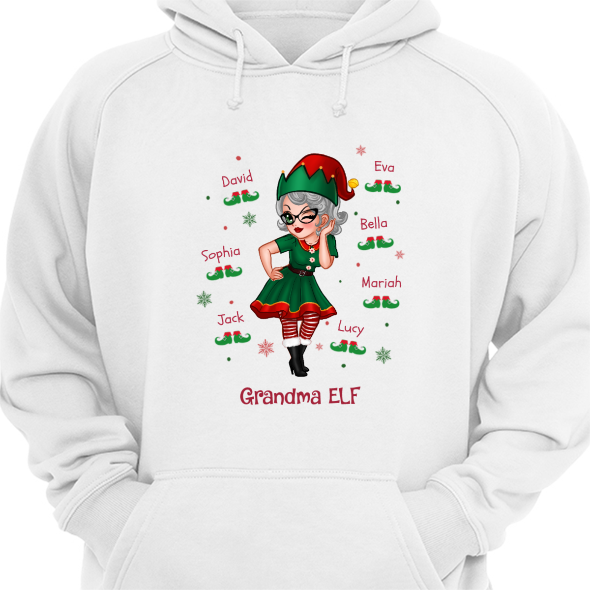 Pretty Woman Grandma ELF Personalized Hoodie Sweatshirt