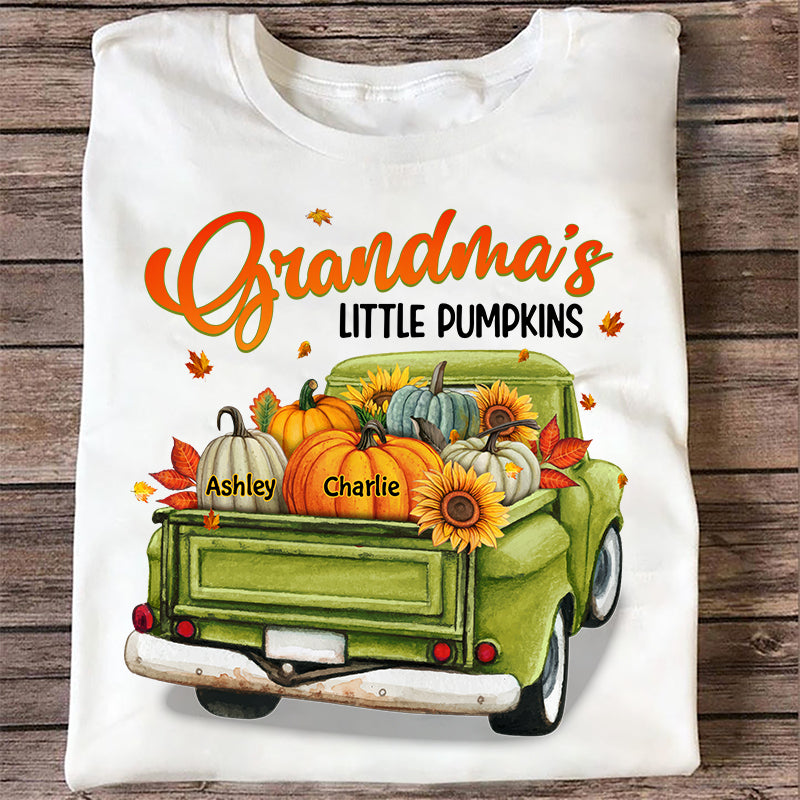 Fall Season Green Truck Grandma Personalized Shirt