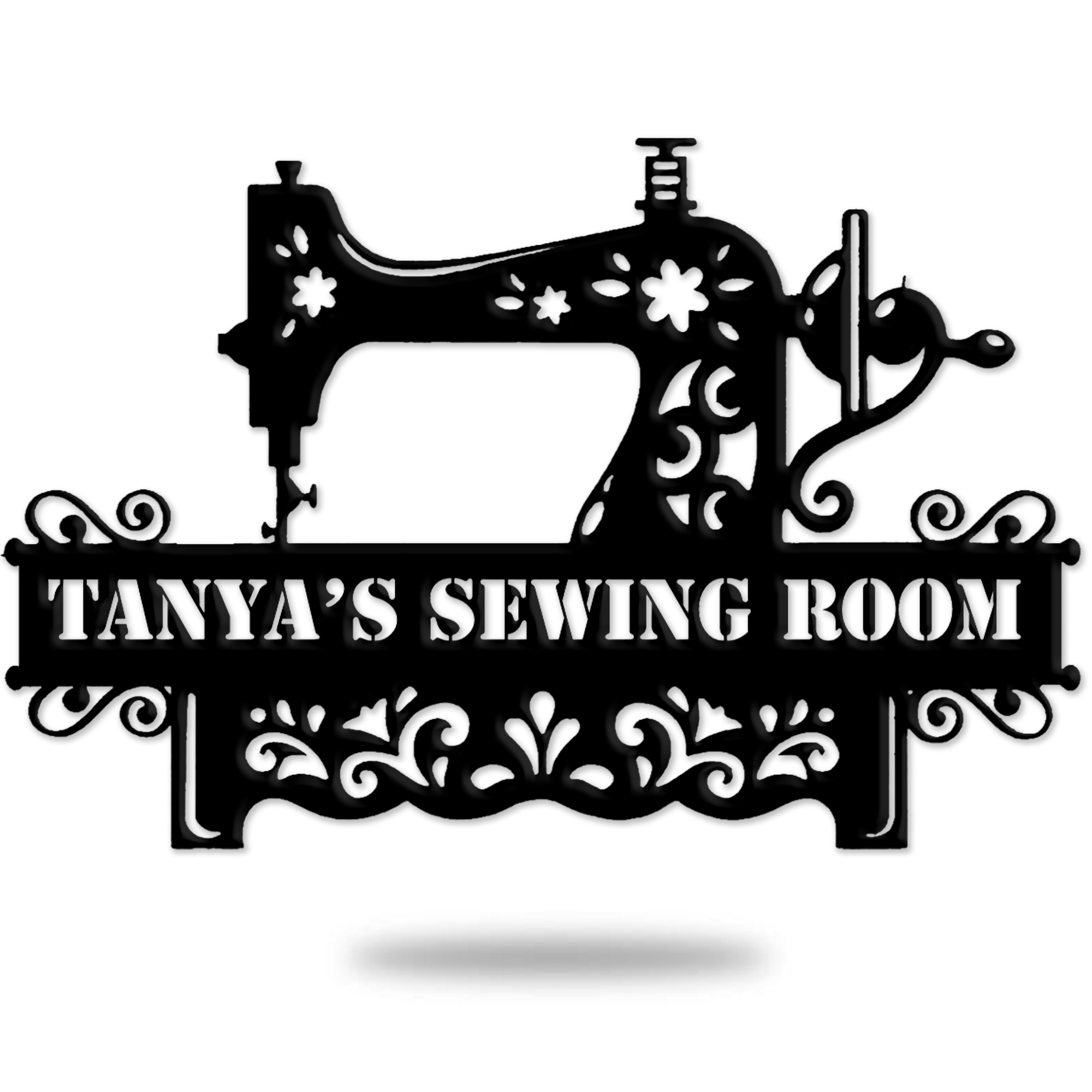 Sewing Room Sign Custom Name Metal Wall Art