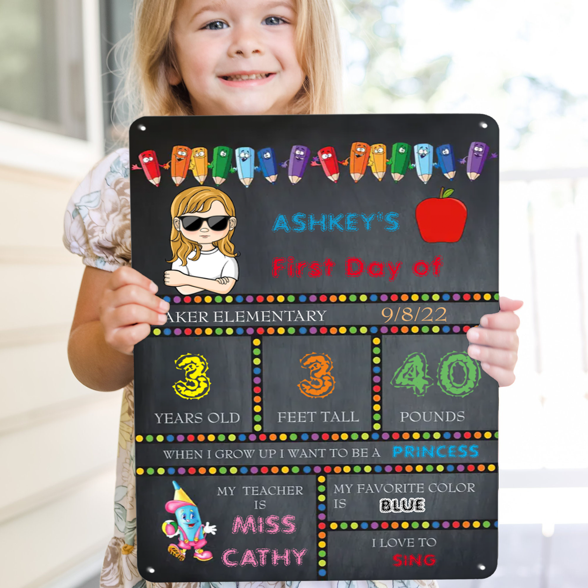 First Day of School Sign Back to School Sign Personalizable 