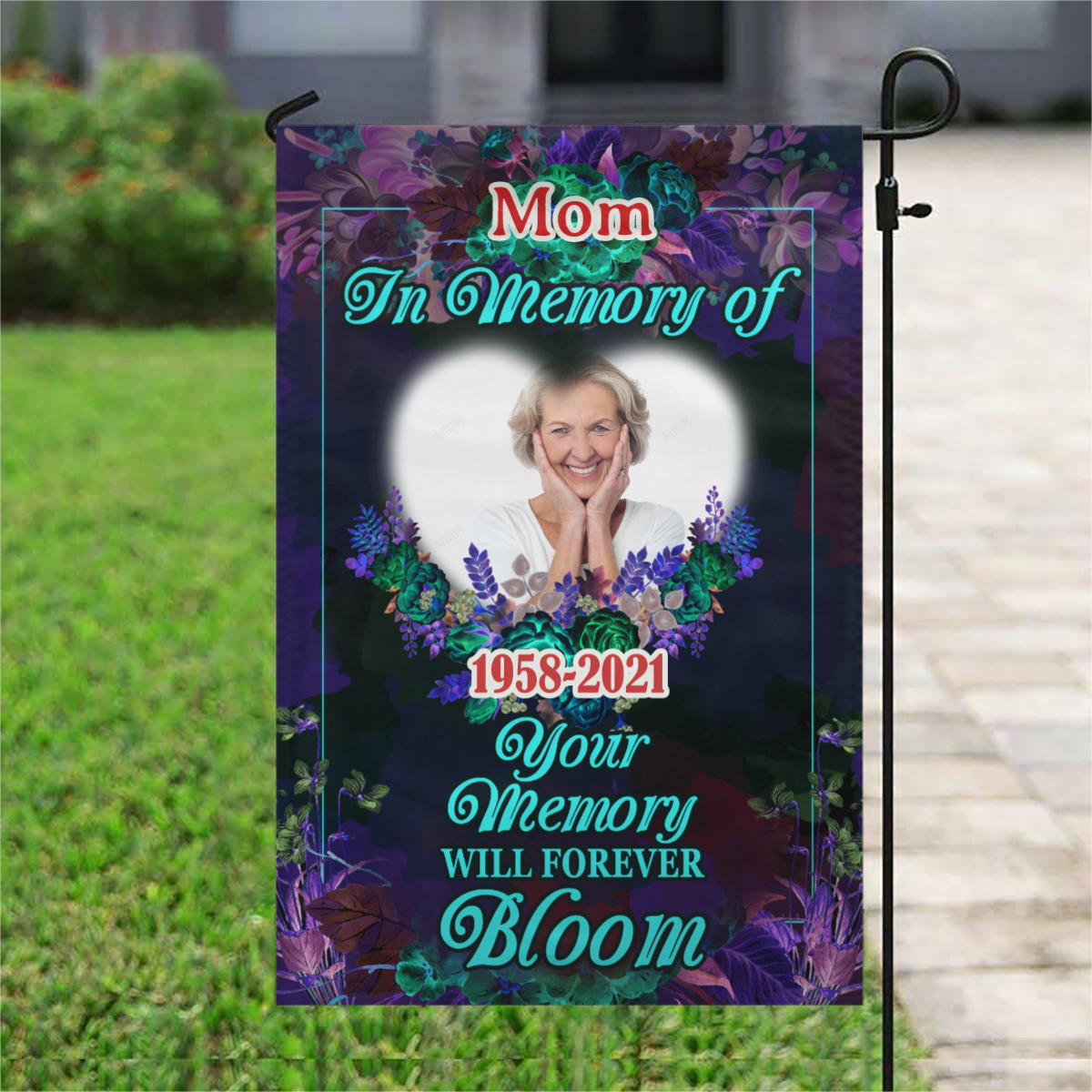 In Memory Of Personalized Photo Memorial Garden & House Flag