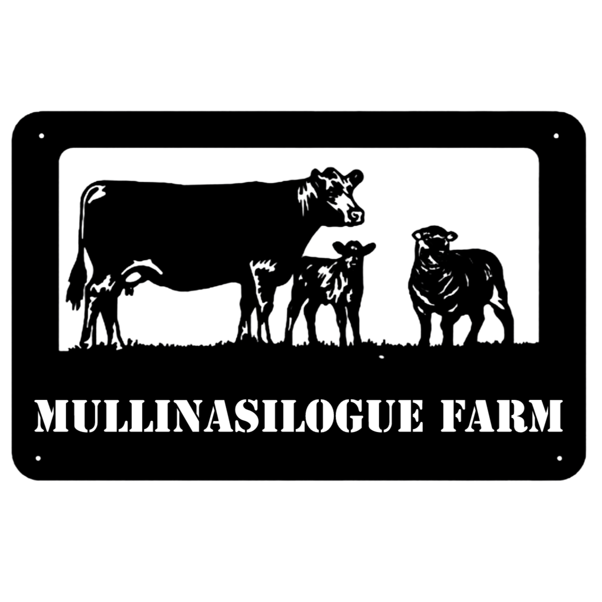 Aberdeen Angus Cow Calf Sheep Farm Name Address Sign Laser Cut