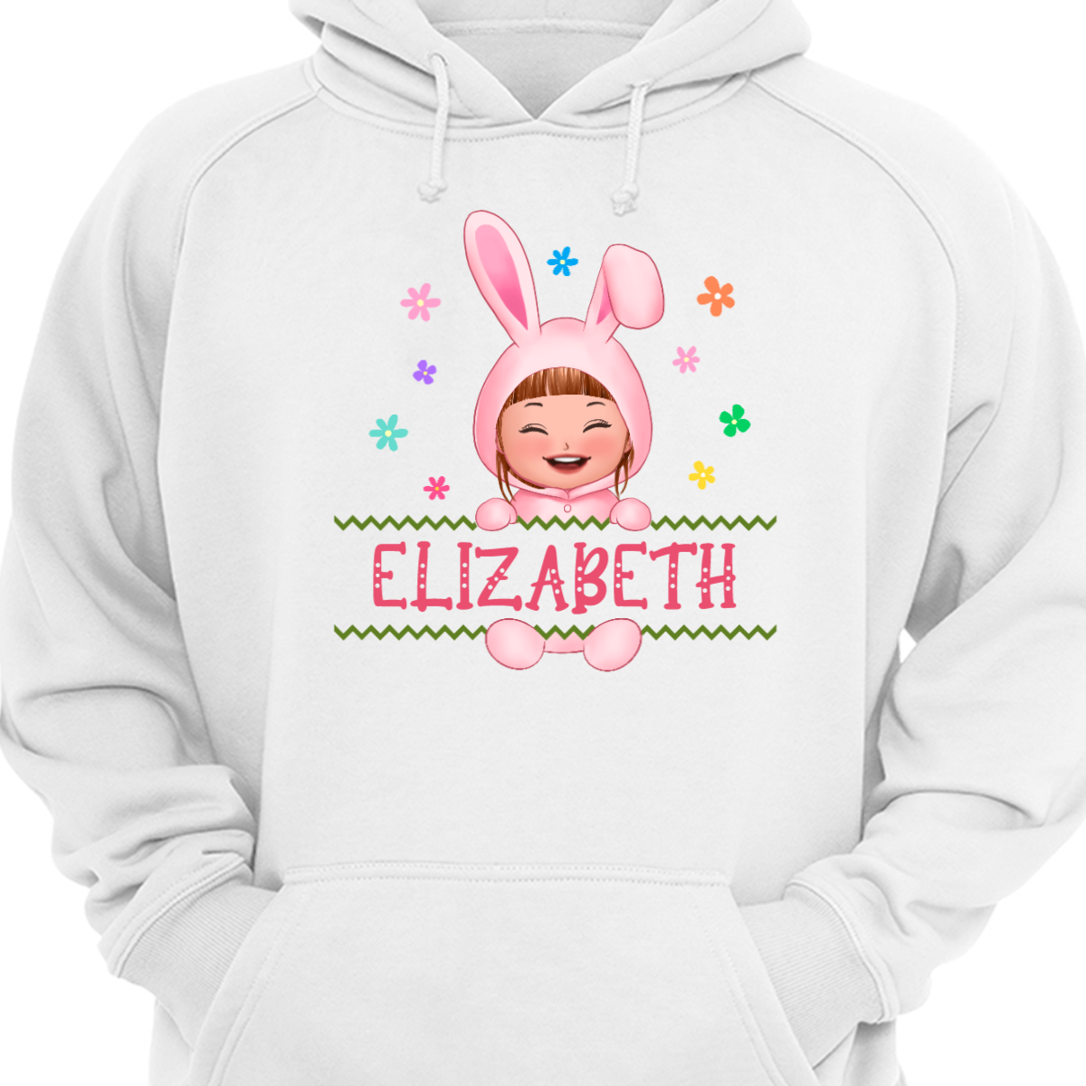 Easter Bunny Kid Doll Custom Gift Personalized Hoodie Sweatshirt