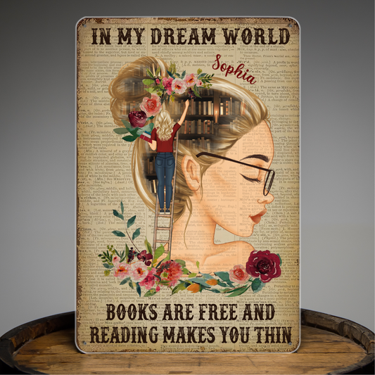 Just A Girl Who Loves Books Reading - Personalized Gift For Book Lovers Customized Classic Metal Signs