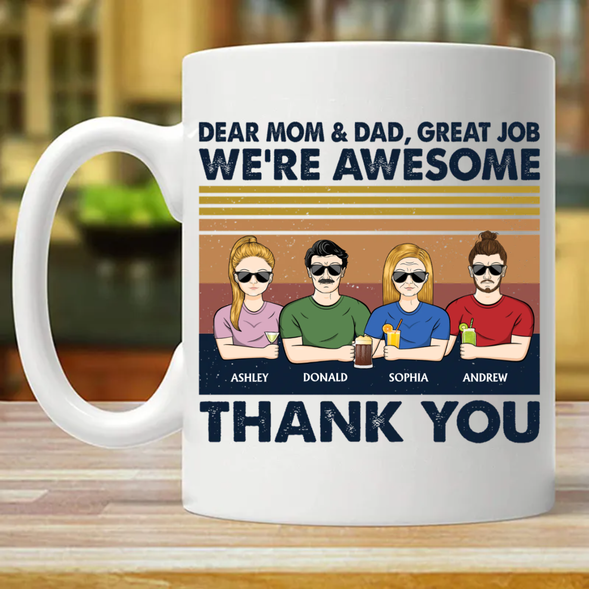 Dear Dad And Mom Great Job I'm Awesome Thank You - Father Gift - Personalized Custom Mug (Double-sided Printing)