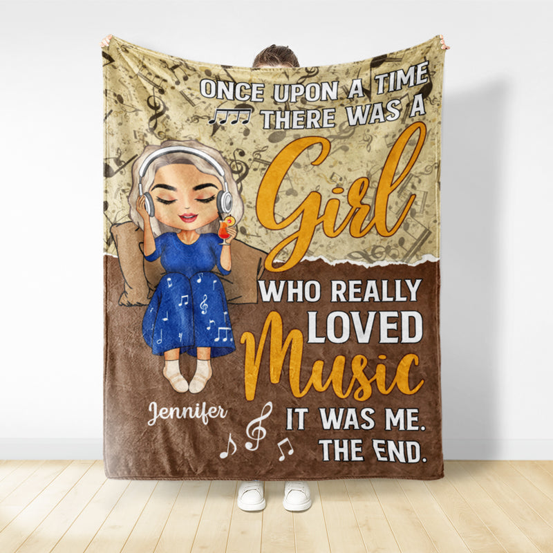 Just A Girl Who Loves Music - Gift For Yourself - Personalized Custom Fleece Blanket