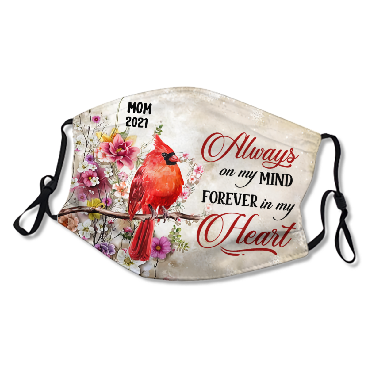Forever In Our Hearts Cardinal Family Memorial Personalized Masks