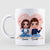 Pink Heart Doll Couple Sitting Valentine‘s Day Gift For Him For Her Personalized Mug