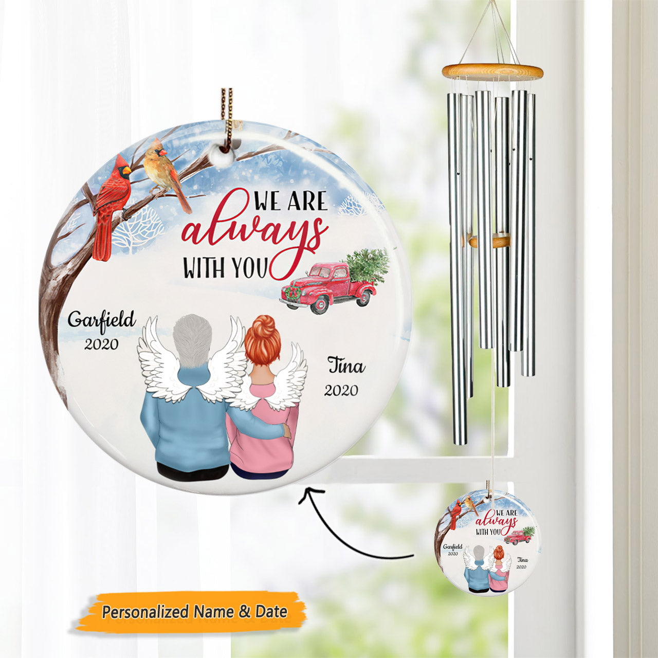 Dad & Mon Always With You Custom Wind Chime